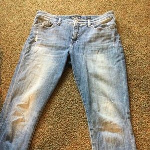 Lucky brand white washed distressed jeans